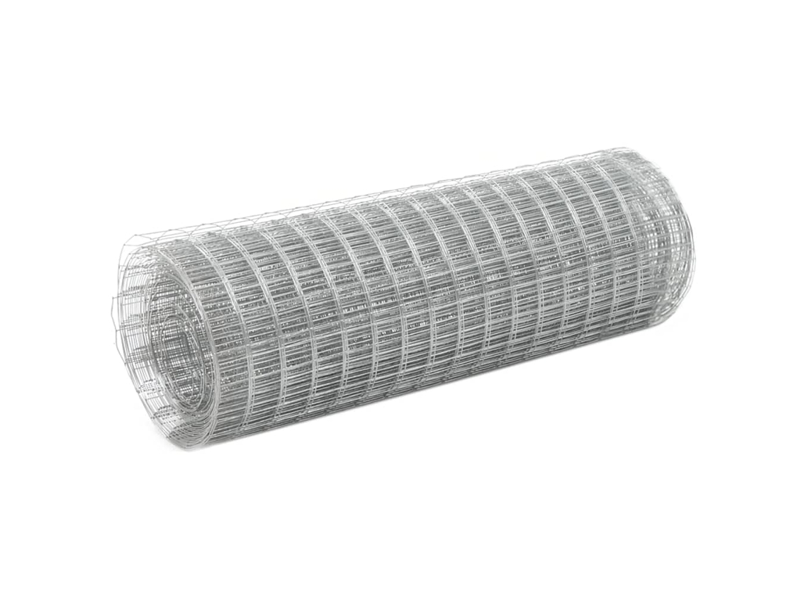 Vidaxl Cerca De Arame P/ Galinheiro 10x0,5 M Aço Galvanizado Prateado