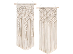 Tapeçaria Artesanal Para Decoração Boho Chic, Tapeçaria De Parede Em Macramê Com Detalhes Delicados, Decoração Ecológica Com Design Simétrico Para Dec