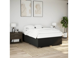 Estrutura De Cama Sem Colchão 140x190 Cm Tecido Preto