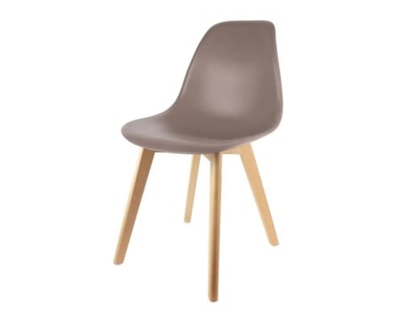 Cadeira Coque Escandinava - THE CONCEPT FACTORY - Altura 83 cm - Taupe - Madeira - Polipropileno - Interior