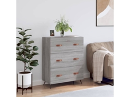 Vidaxl Cómoda 69,5x34x90 Cm Derivados De Madeira Cinzento Sonoma