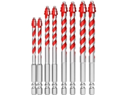 Conjunto De 8 Brocas Carboneto 6 Mm, 10 Mm E 12 Com Design Excêntrico