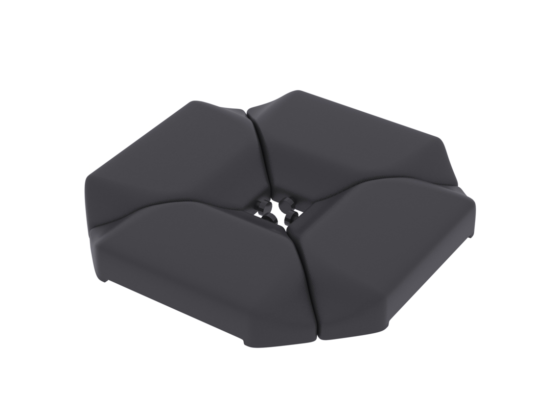 Base para Guarda sol de 4 Peças. para Cantilever Suporte para Guarda sol de Hdpe Reenchível com Água 77 Kg Ou Areia 100 Kg Ge