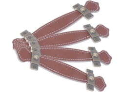 Conjunto De 4 Puxadores Para Móveis Supvox Em Couro Pu Marrom E Liga Zinco Com Parafusos, Ideais Para Armários E Cômodas