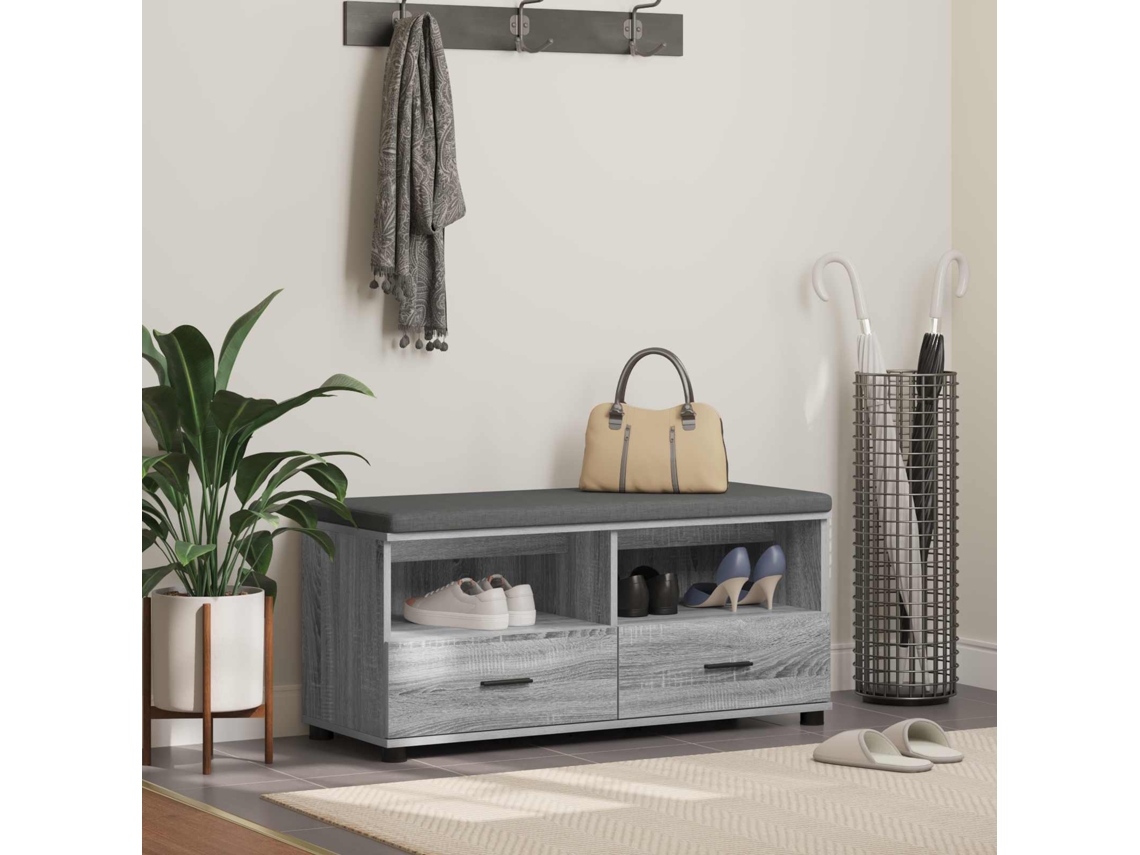 Vidaxl Banco De Hall Sonoma Cinza 100 X 38 X 46 Cm