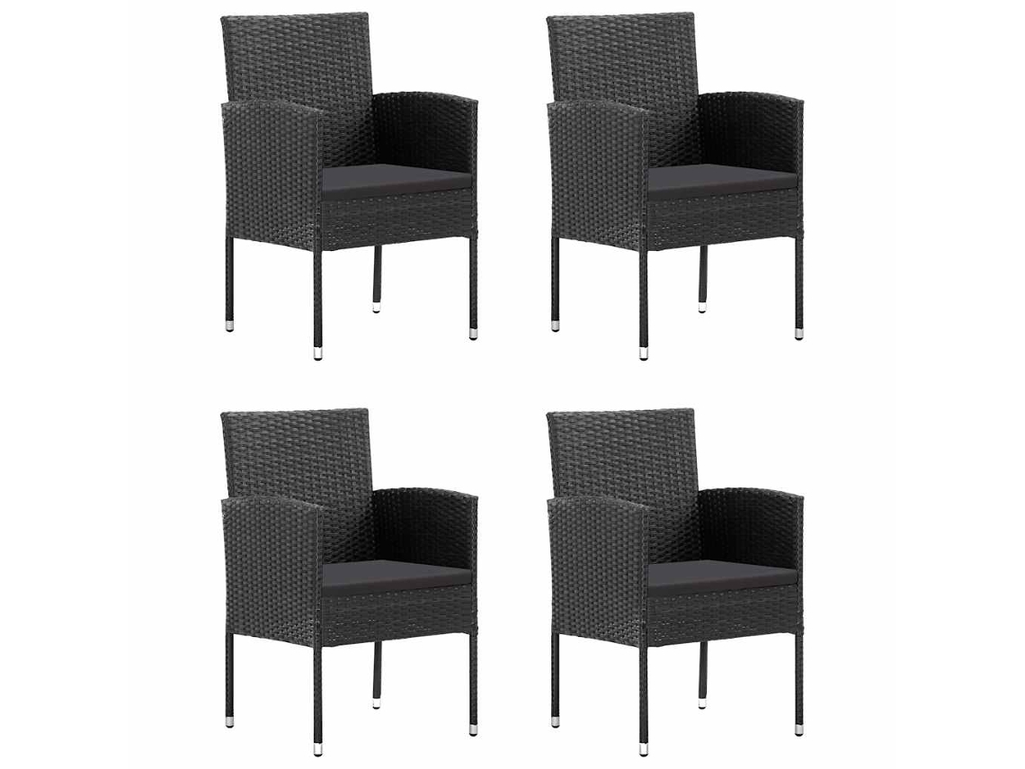 Maison Exclusive - 5 Pcs Conjunto De Jantar Para Jardim Preto