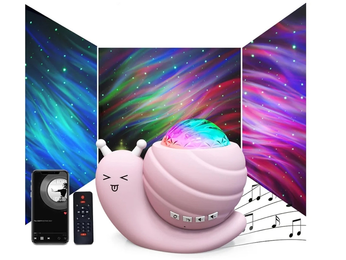 Luz Noturna Do Projetor Star Luzes Do Projetor Aurora Galaxy 4 Em 1 Luzes Noturnas Snail Kids Para Quarto Com Coluna Remota/música Bestvite