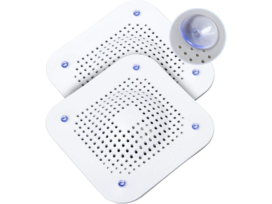 2026 capturador de Pelo para Drenaje 2 Pack, Protector de Drenaje de Silicona Con Ventosas Desmontables para Baño, Cocina, Tubería, Blanco