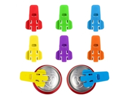 Abridor de latas manual 2026, conjunto de 6 peças, design ergonômico e portátil, multicolorido, para latas de bebidas.