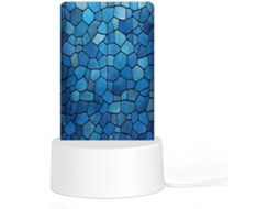 Luminária Noturna Led Acrílica Plug And Play Com Base Plástica De Encaixe, Design De Azulejo Azul, Luz Noturna