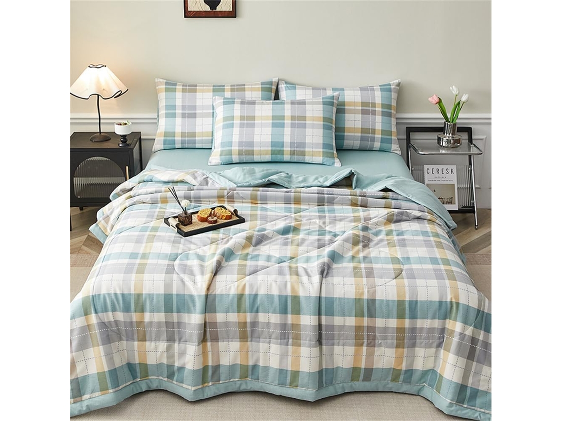 Colcha Acolchoada Fansu Capa de Cama Manta para Ar Condicionado Conjunto Patchwork 100% Algodão Sofá com Padrã