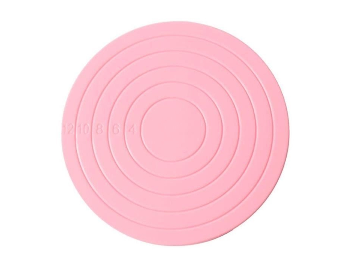 Mesa Giratória Redonda de 14 Cm de Cor Rosa em Plástico de Qualidade Alimentar para Bolos Prato de Decoração