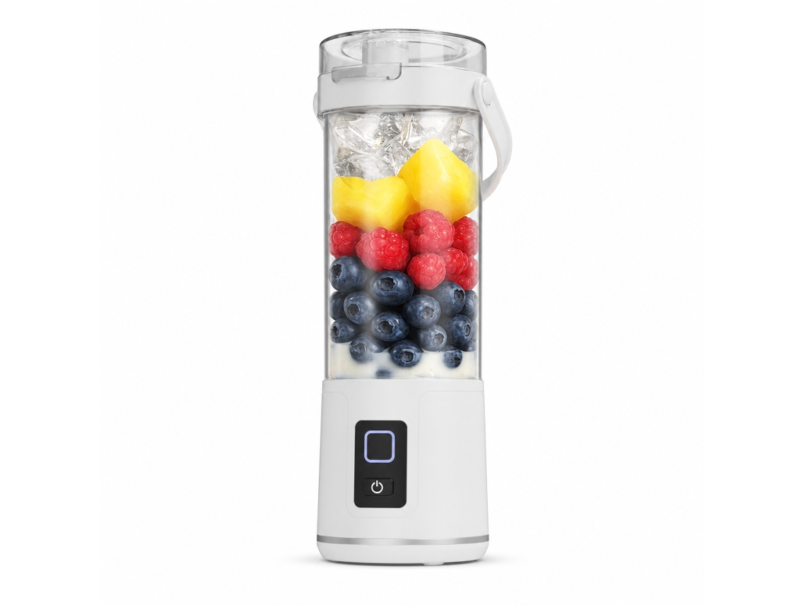 Liquidificador Portátil Elétrico Com Copo De Viagem E Visor Digital, Branco