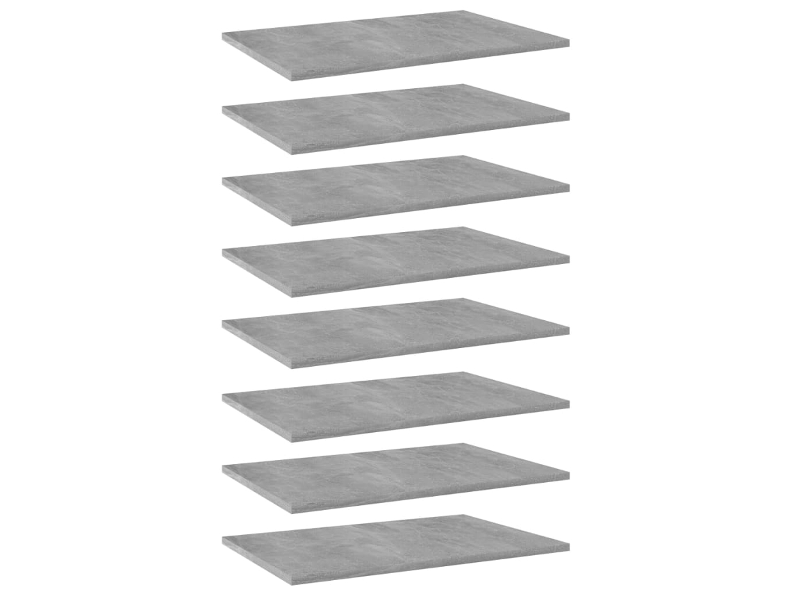 Vidaxl Prateleiras Para Estante 8 Pcs 60x40x1,5cm Contraplacado Cinza