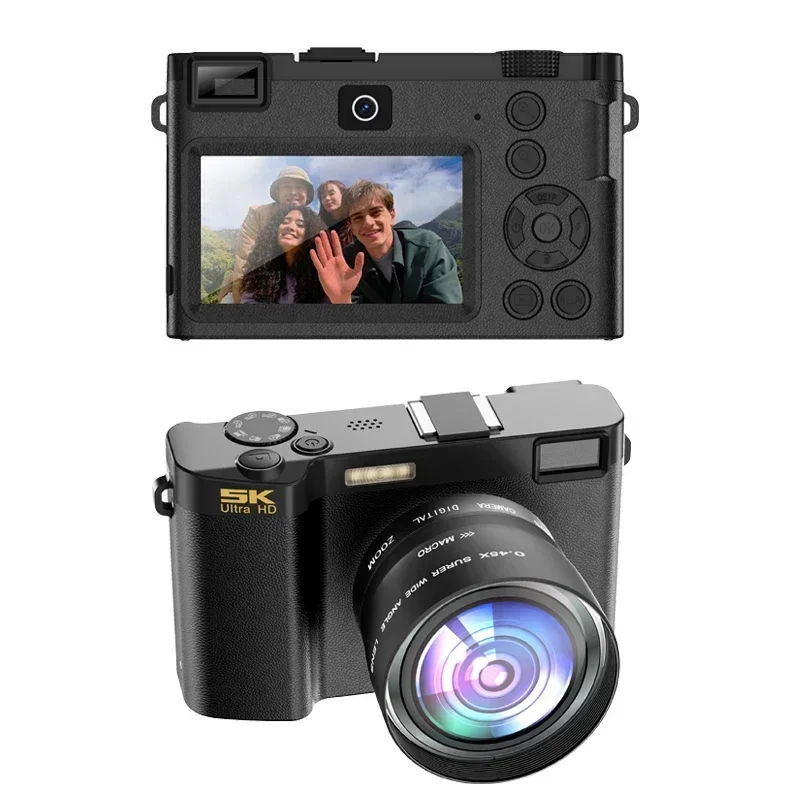 Câmera Digital Preta, Com Lente Grande Angular E Sem Cartão, Tela De 3 Polegadas, Gravação De Vídeos Vlog, Com Função Wi-fi, Ideal Para Iniciantes