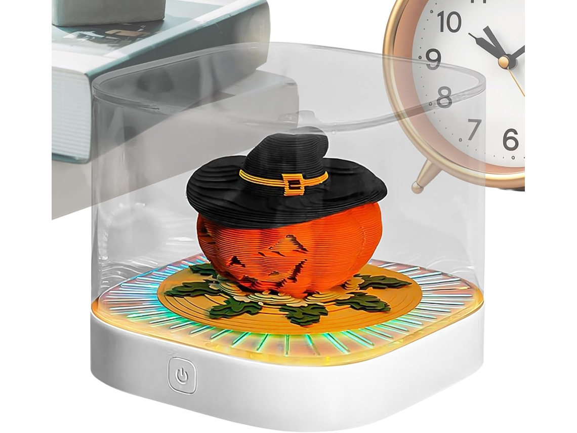 Calendário 3d 2026- Halloween, Prancheta 3d, Bloco De Notas Decorativo Com Luzes Led Para Escritório, Casa,