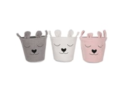 Cesta Decorativa Home Esprit Castanho Bege Cor De Rosa 35 X 35 X 41 Cm (3 Unidades)