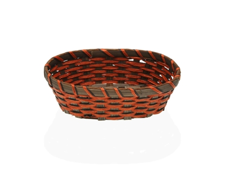 Cesto para Pão Versa Laranja Entrançado Bambu Algas marinhas (15,5 x 6,5 x 21 cm)