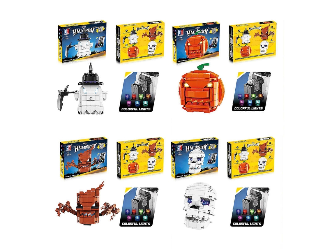 Blocos De Construção Fantasmas De Halloween Com Luzes, Brinquedos De Construção Stem, 100 Novos Ly Ebike