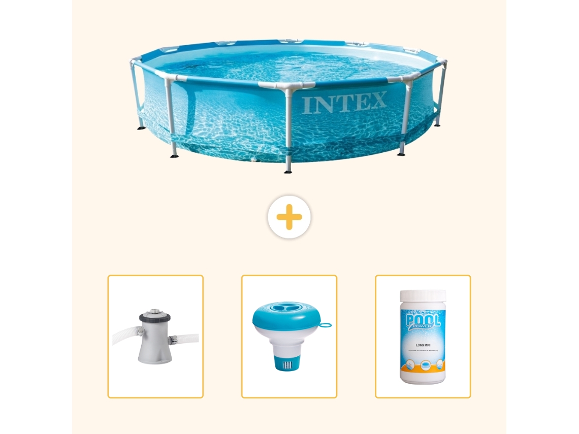 Intex Piscina Com Estrutura Redonda - 305x76 Cm - 4-peças Scb77