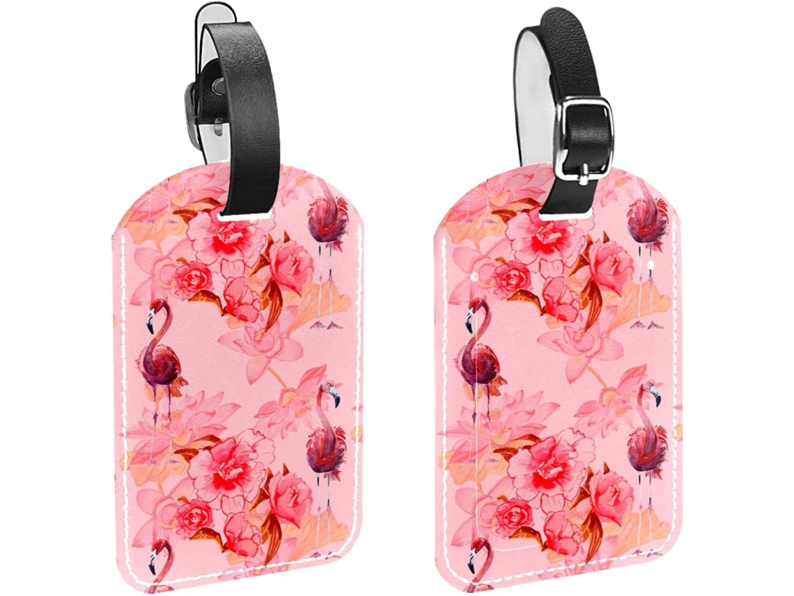Conjunto De 2 Etiquetas Bagagem Com Tema Flamingo Evitar Extravio Malas E Bagagens