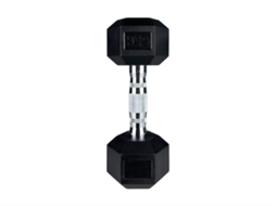 Haltere Hexagonal 6kg ABOUT FIT Musculação, Treino Funcional, Borracha Antiderrapante Preto