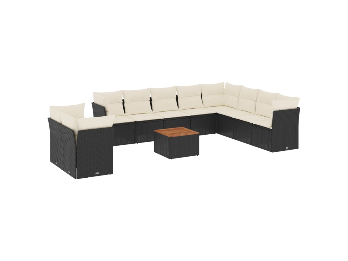 Garden Sofa Set, Garden Sofa Sets Vidaxl Preto Rattan / Vime (n/a)