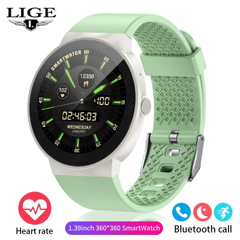 Smartwatch (silicone Azul Claro), Relógio À Prova D'água Com Chamadas Bluetooth, Relógio Para Monitoramento De Atividades Físicas E Esportivas
