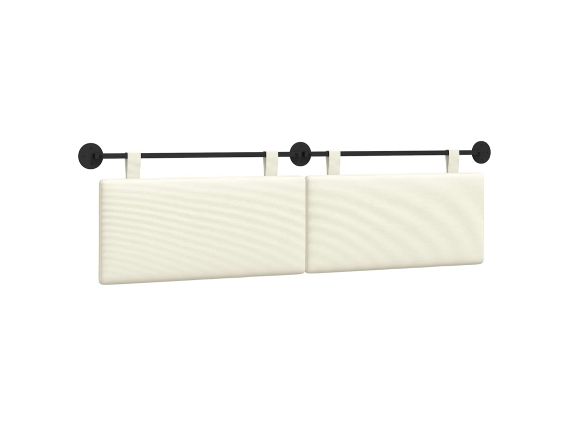 Vidaxl Cabeceira Suspensa Montado Na Parede Liso Creme 190 X 55 X 5 Cm