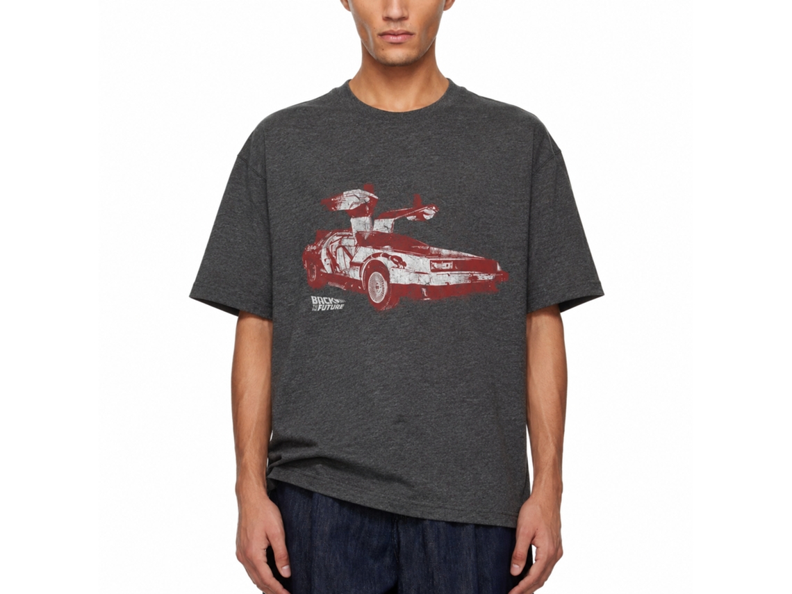 Rockinstone Back To The Future Movie Doorrrs Heather Black Adult T-shirt Size:s