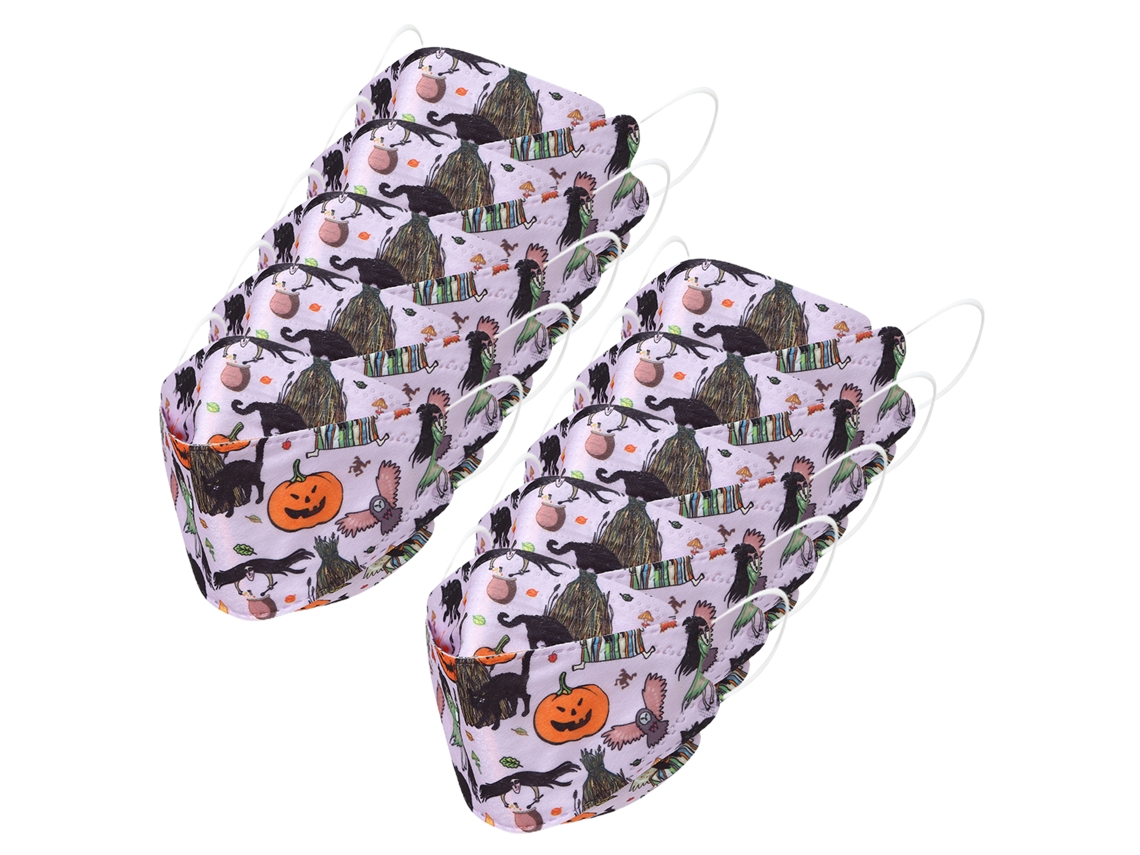 Máscaras Kf94 Infantis Protetivas Com Design Halloween