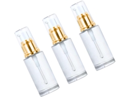 Conjunto De 3 Frascos Vazios De Alumínio Transparente Com Bomba Dosadora De 40ml Para Cosméticos E Óleos Em Viagens.