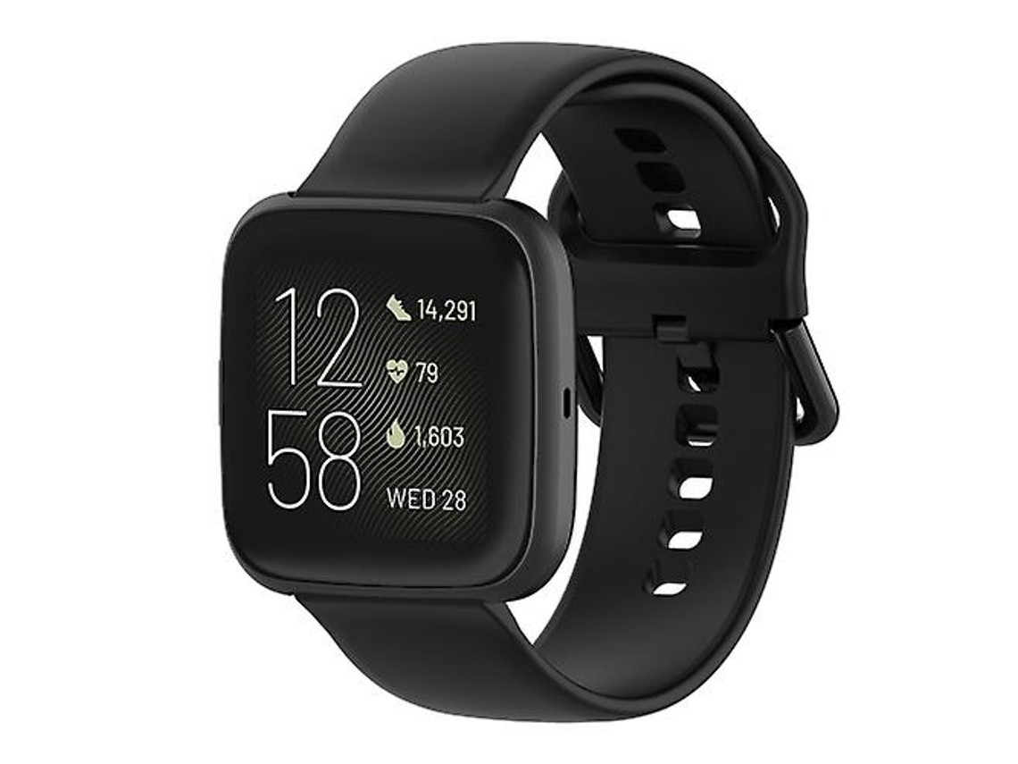 Lurelia Pulseira De Silicone Com Fivela Colorida 23 Mm, Compatível Fitbit Versa 2// Lite/ Blaze Black