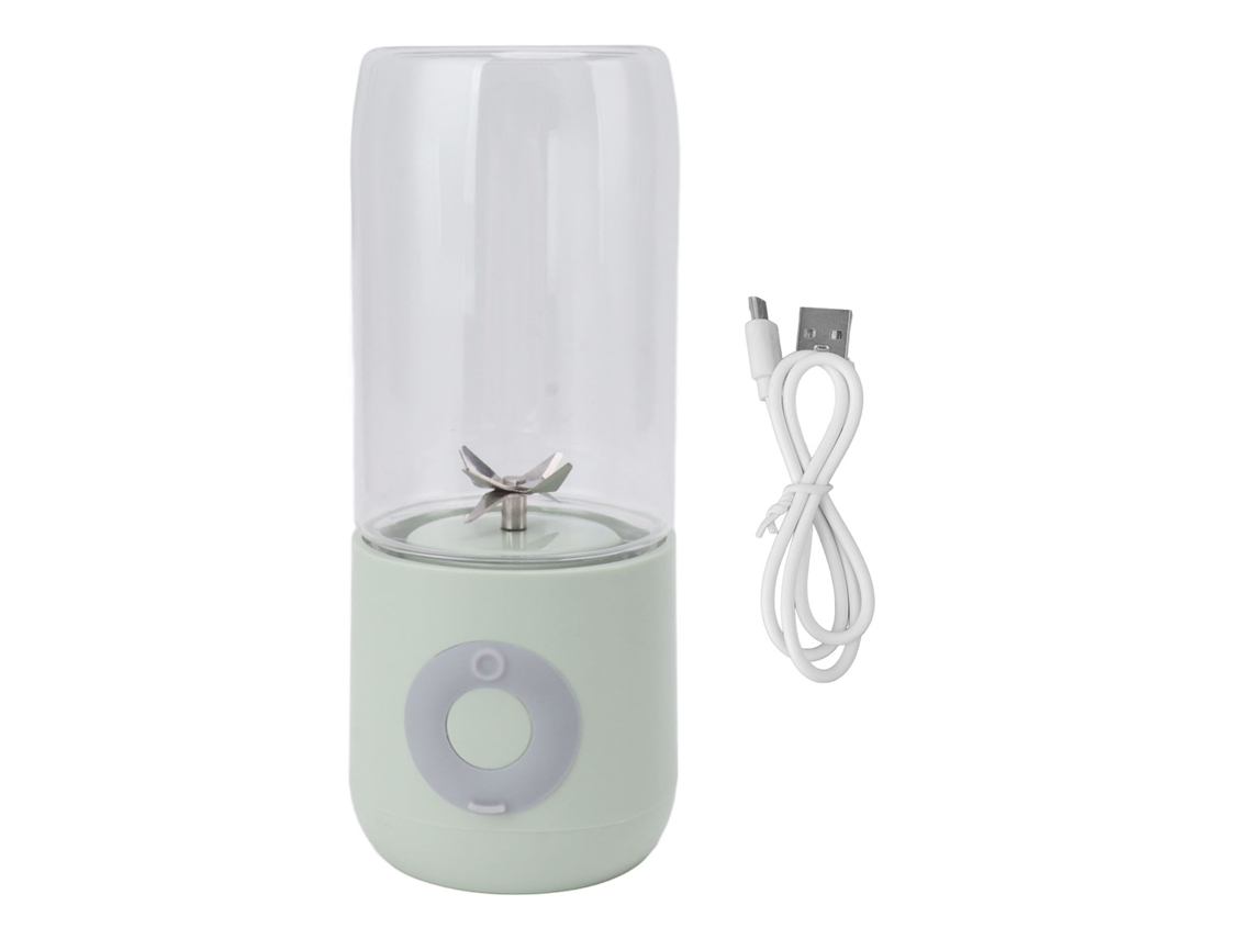 Liquidificador Elétrico USB Portátil 500ml com 6 Lâminas, 1300mah, Verde | S/MARCA