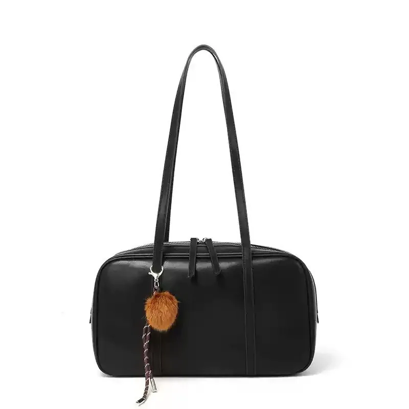 (502-preto) Nova Bolsa De Ombro Feminina, Estilo De Designer De Luxo, Bolsa Boston De Couro Bovino Em Duas Peças