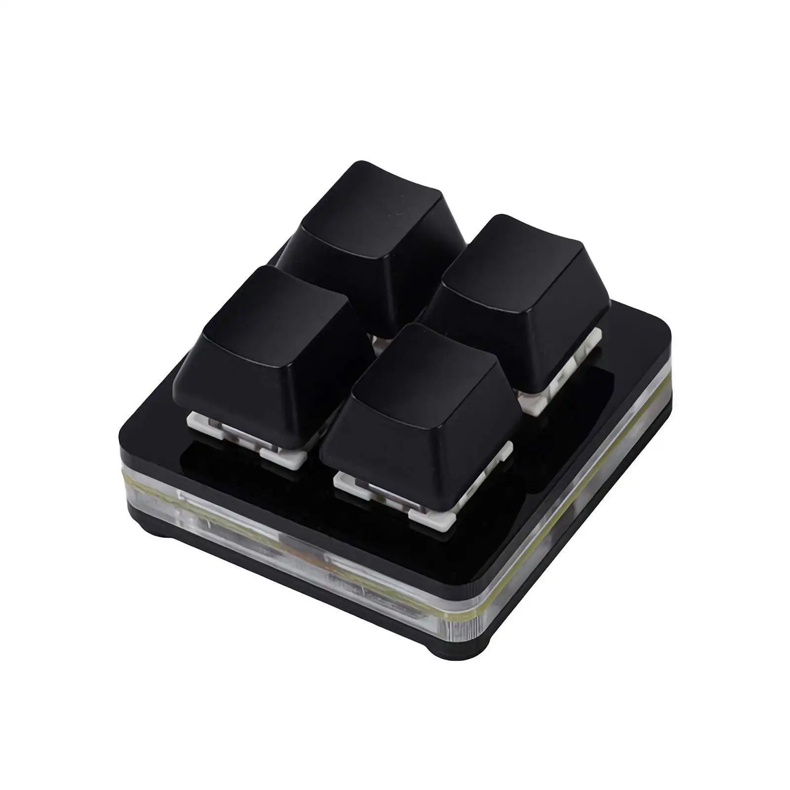 Teclado Mecânico Mini Macro (preto, 4 Teclas) Para Jogos, Controle Multimídia Programável