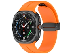 Bracelete para Samsung Galaxy Watch Ultra XIAOMOYU em silicone com fivela magnética dobrável laranja