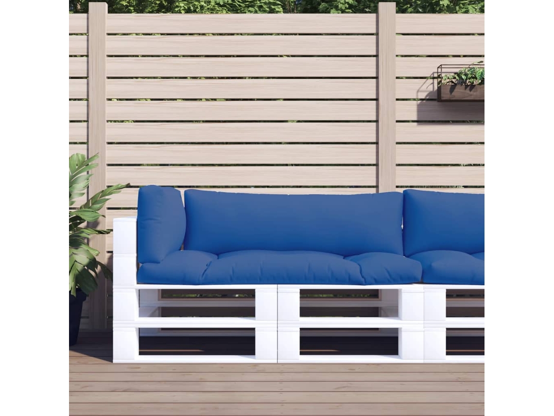 Vidaxl Almofadões Para Paletes 3 Pcs Tecido Azul