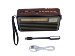 Rádio Bluetooth Alto falante de Emergência Portátil Solar Vintage com Inserção de Cartão EOOCOO (reprodução Bluetooth, Iluminação Ao Ar Livre)