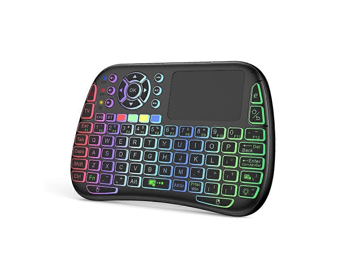 Mini Teclado Sem Fio Retroiluminado Com Touchpad E Mouse Combinado, Fly Air Mouse Aquaforge