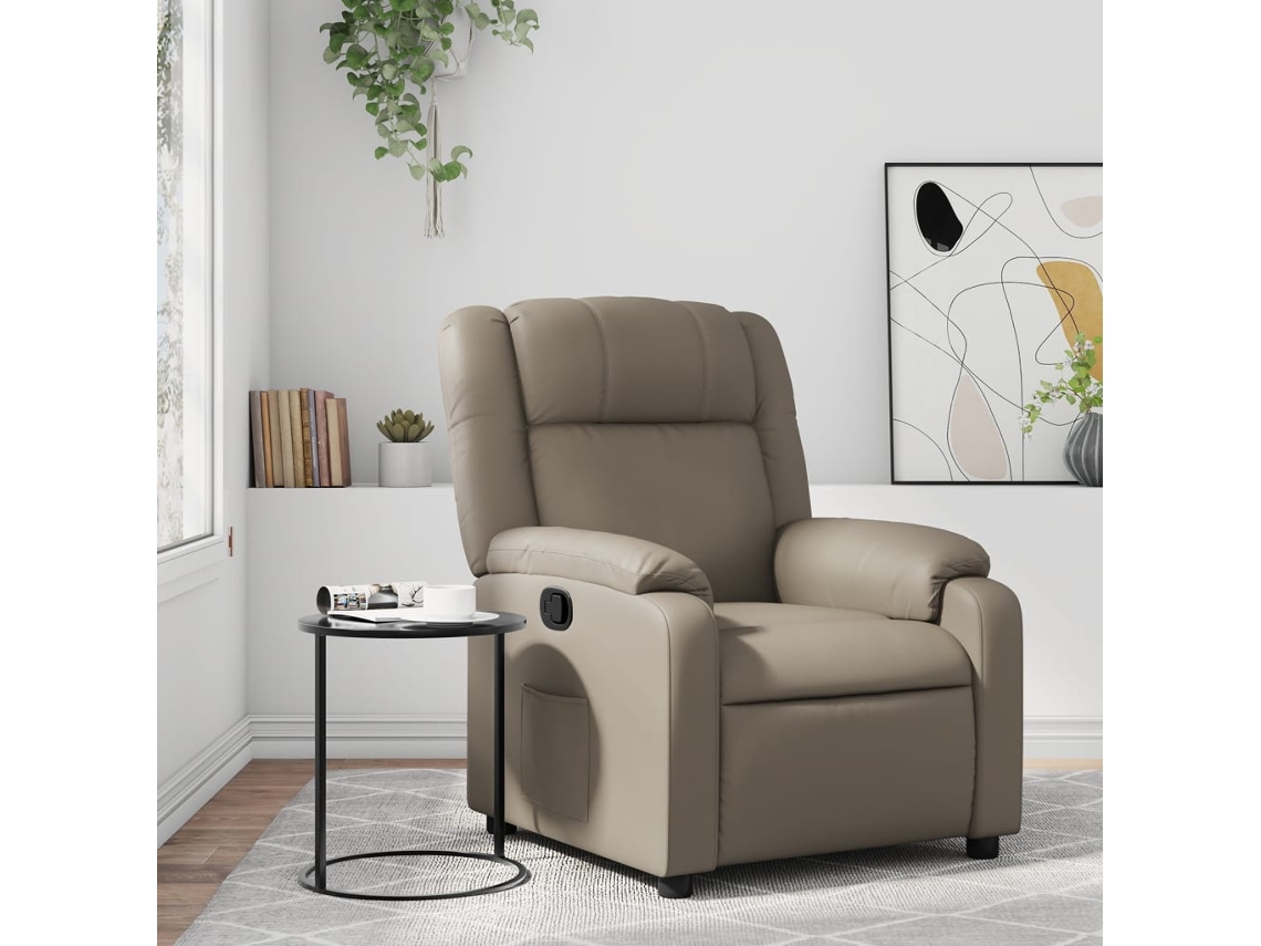 A Poltrona Reclinável Couro Artificial Cor Cappuccino Wsd726209 Adorável Casa