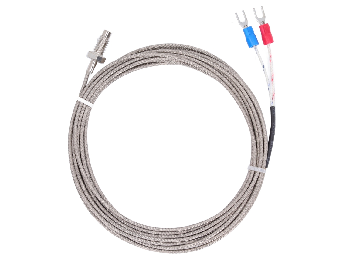 Sensor De Temperatura Termopar Tipo K Com Parafuso M6 Sonda 2 Fios 4 Metros