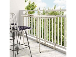 Vidaxl Mesa De Jardim Dobrável 90x51x75 Cm Vime Pe Cinzento-claro