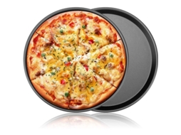 2026da sartén para Pizza de 9 Polegadas, Pacote de 2 Aço Carbono Redondo Antiaderente com Espessura de 0.6mm