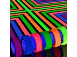 Fita de tecido neon em 6 cores, brilha sob luz UV/negra, 15 mm x 5 m, para festas com luz UV, decoração e projetos DIY.