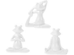Conjunto De 3 Peças De Decoração De Ioga Em Cerâmica Para Escritório E Uso Geral.