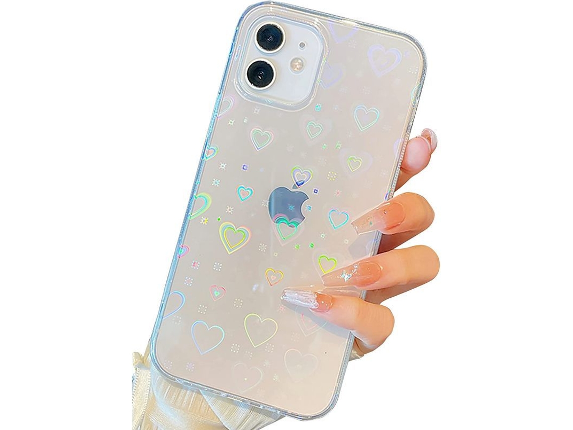 2026 capa para Iphone Xr Coração Cute Laser Glitter Silicone Macio Proteção Anti choque Slim