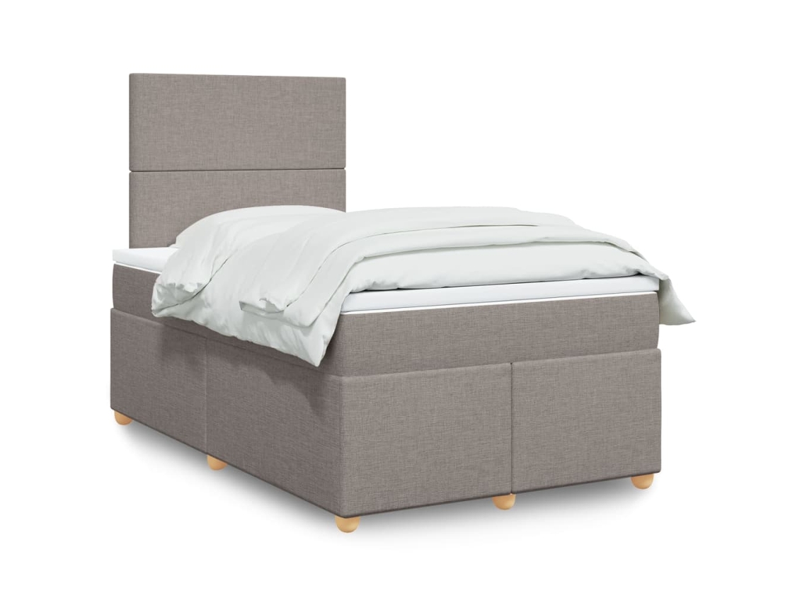 Vidaxl Cama com Molas/colchão 120x200 Cm Tecido Castanho acinzentado