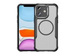 Capa Transparente Para Iphone 11 - Textura De Fibra De Carbono - Magsafe
