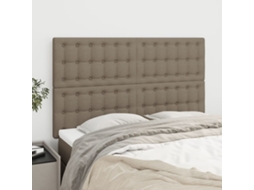 Cabeceira Cama 4 Pcs Tecido 72x5x78/88 Cm Cinzento-acastanhado